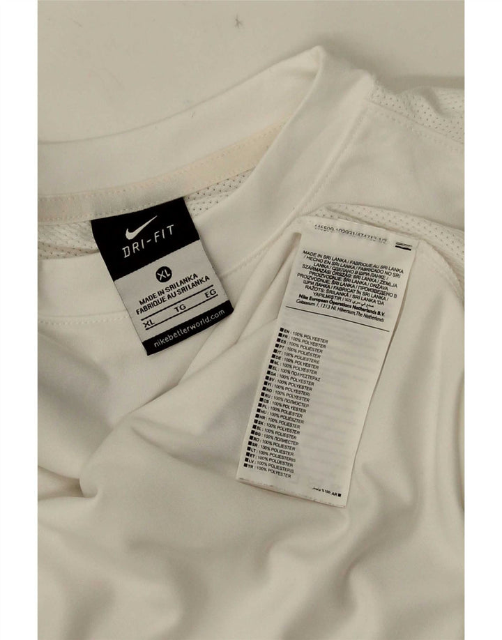 T-shirt da uomo Nike Dri Fit Top XL poliestere color block bianco