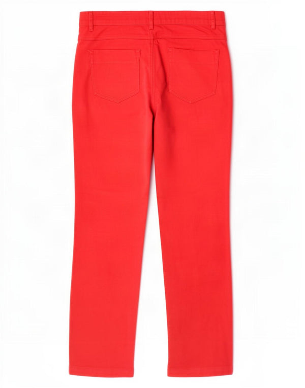 Pantaloni casual dritti da donna Benetton IT 46 Large W32 L30 Cotone rosso