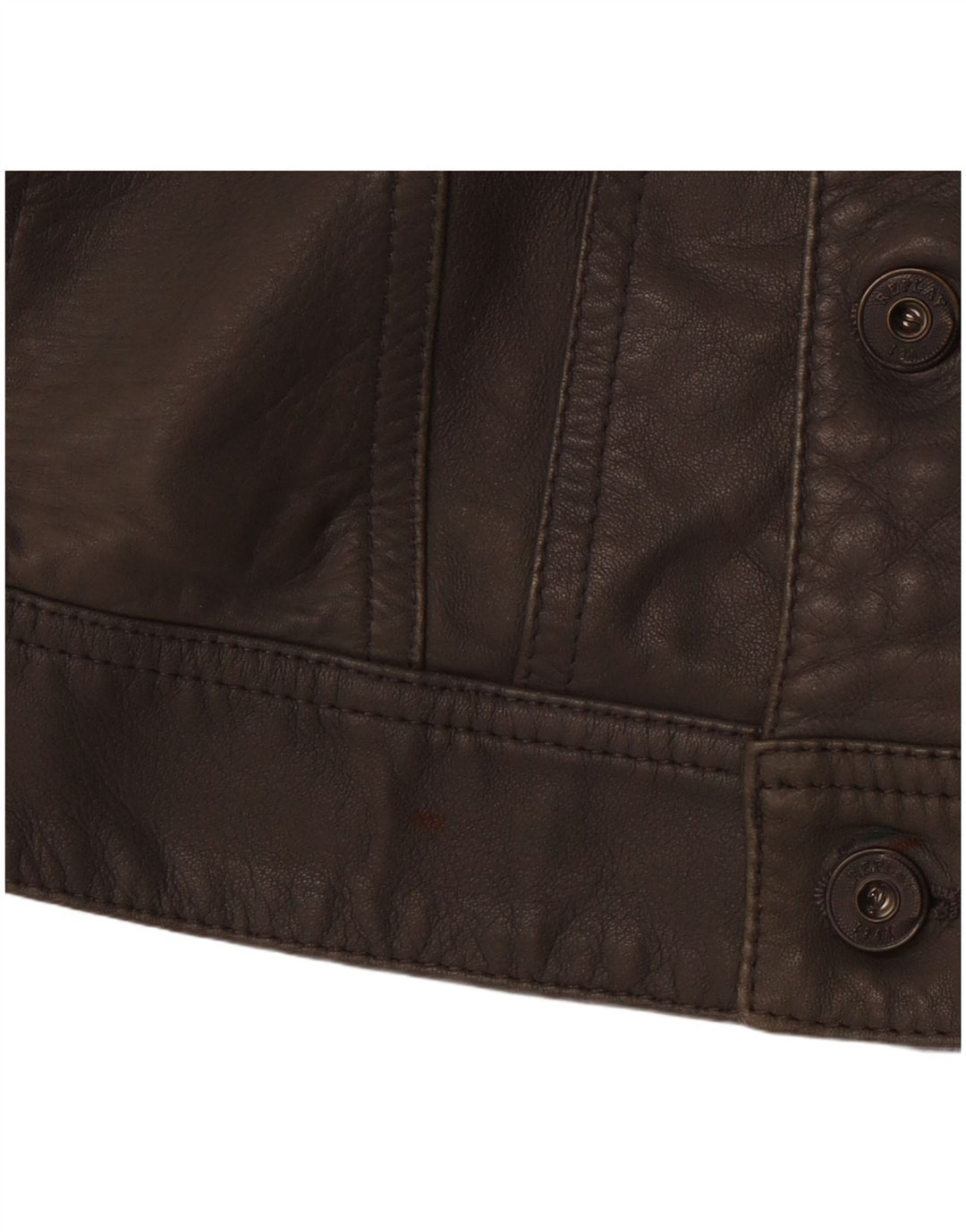 REPLAY Giacca in pelle da donna UK 10 Piccola pelle grigia