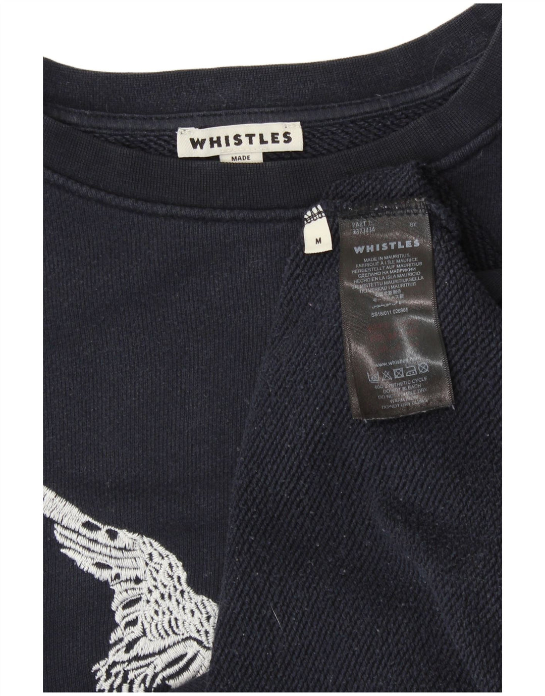 Felpa con grafica da donna Whistle UK 14 Cotone medio blu navy