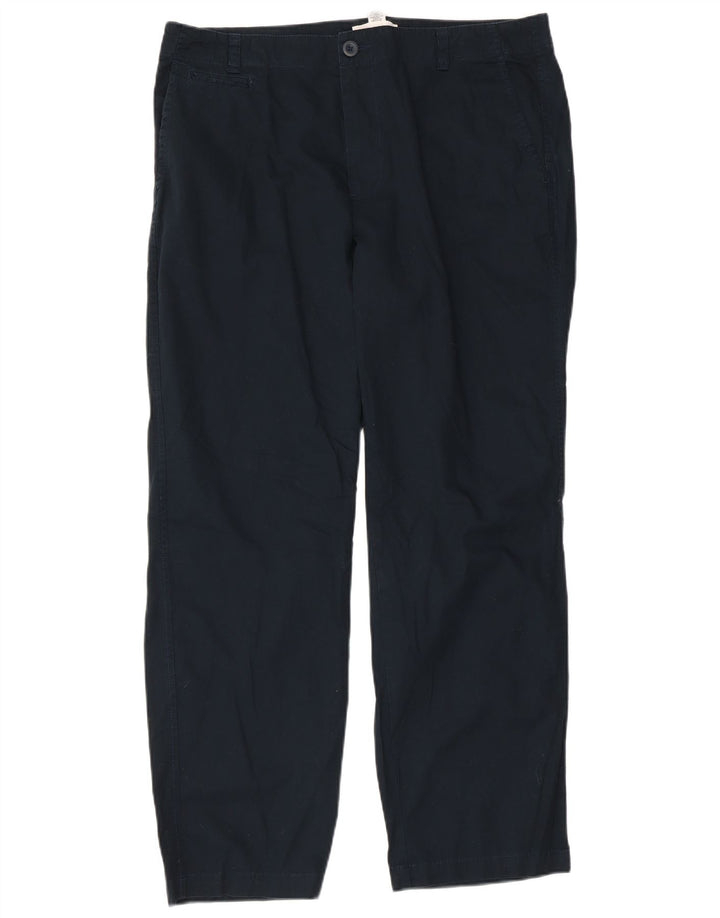 CALVIN KLEIN Pantaloni chino dritti da uomo W36 L30 Blu Navy Cotone