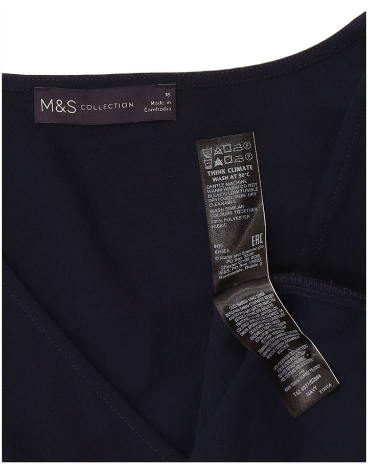Abito a trapezio con maniche a 3/4 da donna Marks & Spencer UK 16 grande blu navy