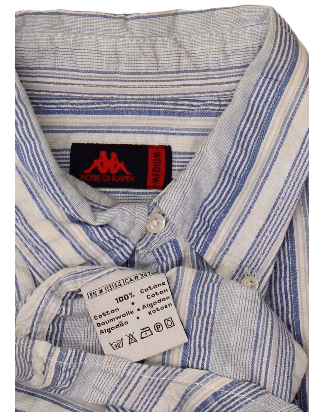 Camicia Uomo KAPPA Cotone Rigato Blu Medio