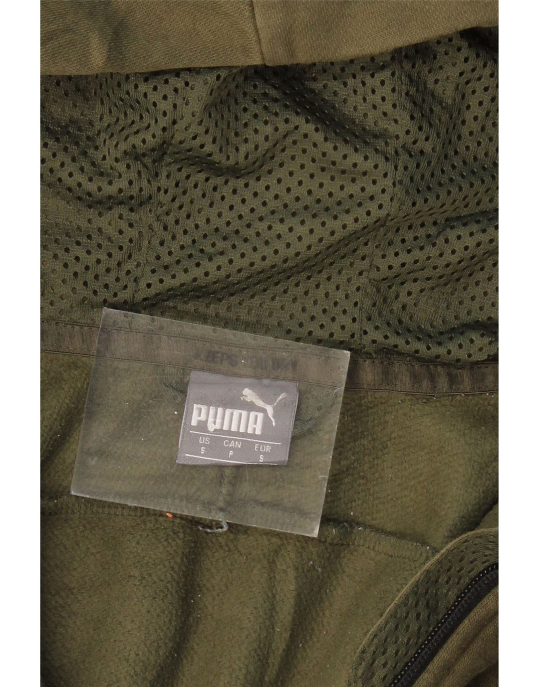 PUMA Felpa con cappuccio e zip da uomo piccola mimetica kaki