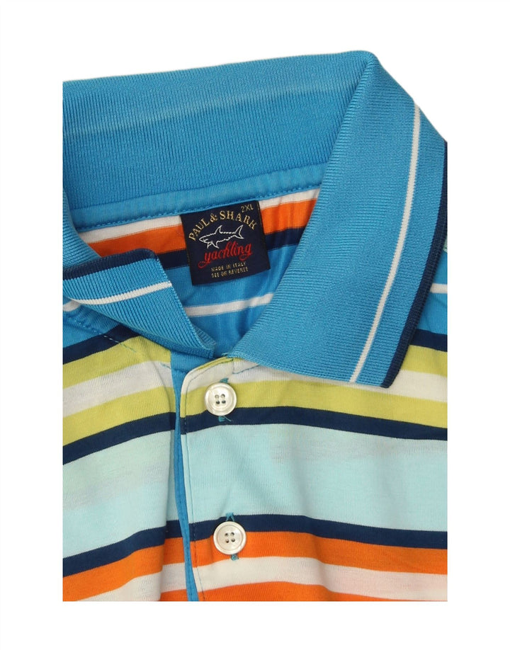 Polo da uomo Paul & Shark 2XL cotone a righe multicolore