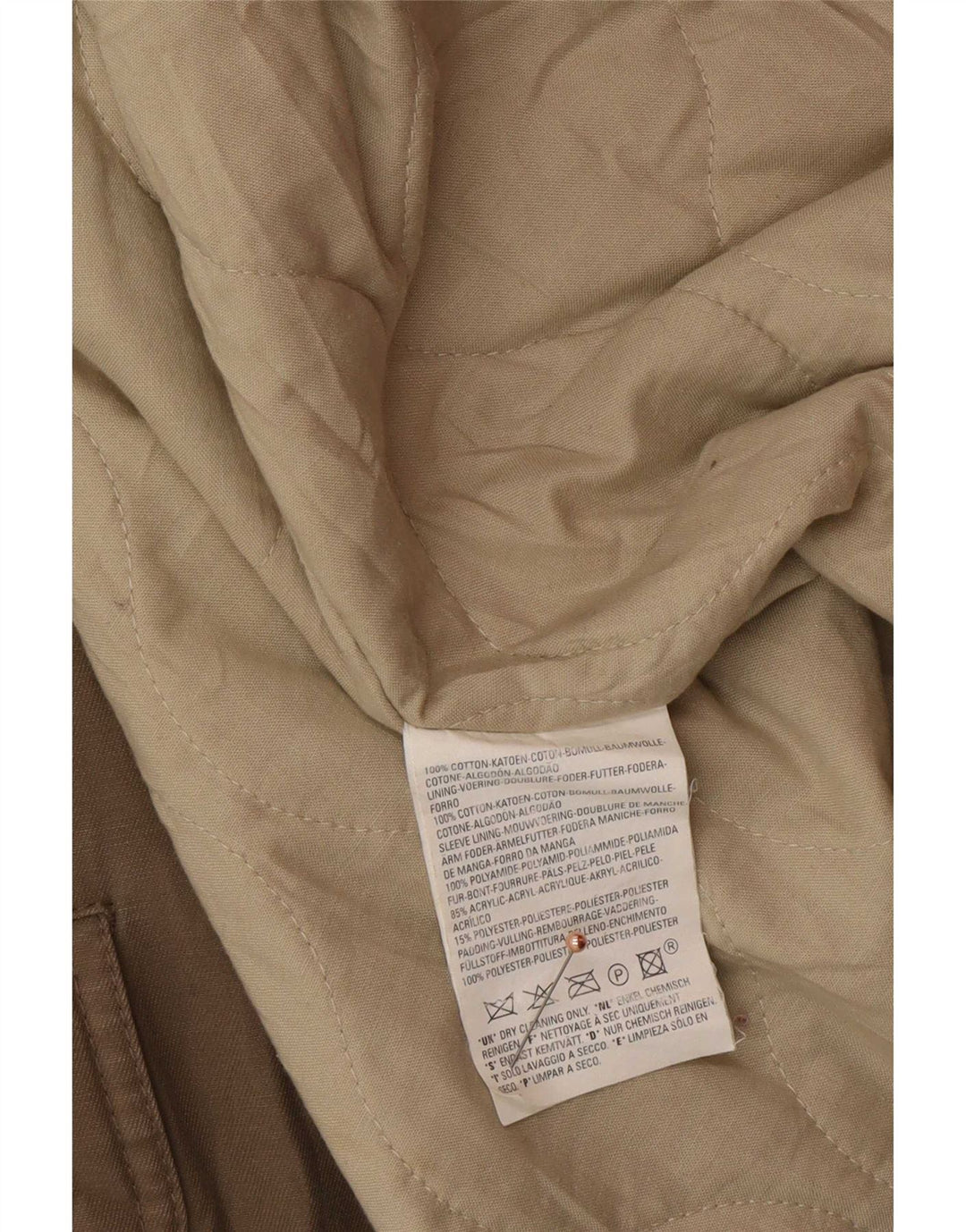 Giacca parka con cappuccio da uomo Levi's UK 40 grande cotone beige