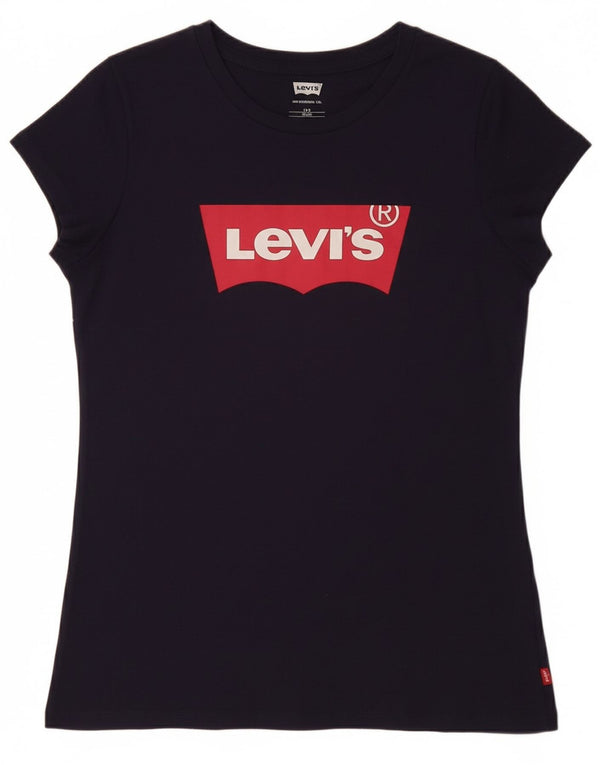 T-shirt grafica per ragazze LEVI'S 15-16 anni in cotone blu navy