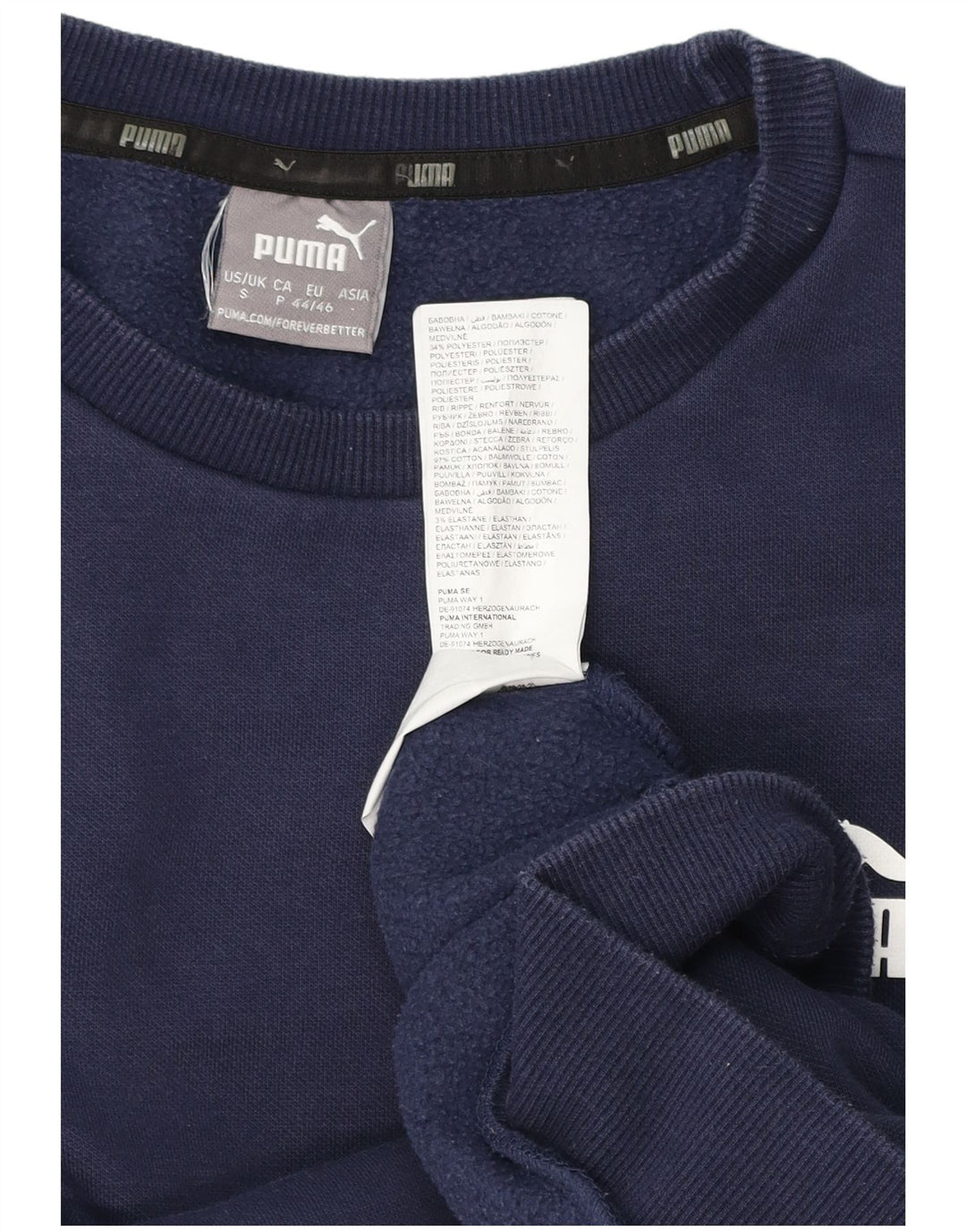 Felpa da uomo Puma Maglione piccolo blu navy in cotone sportivo