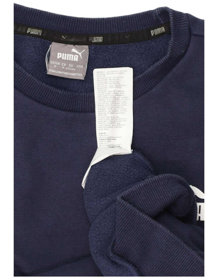 Felpa da uomo Puma Maglione piccolo blu navy in cotone sportivo