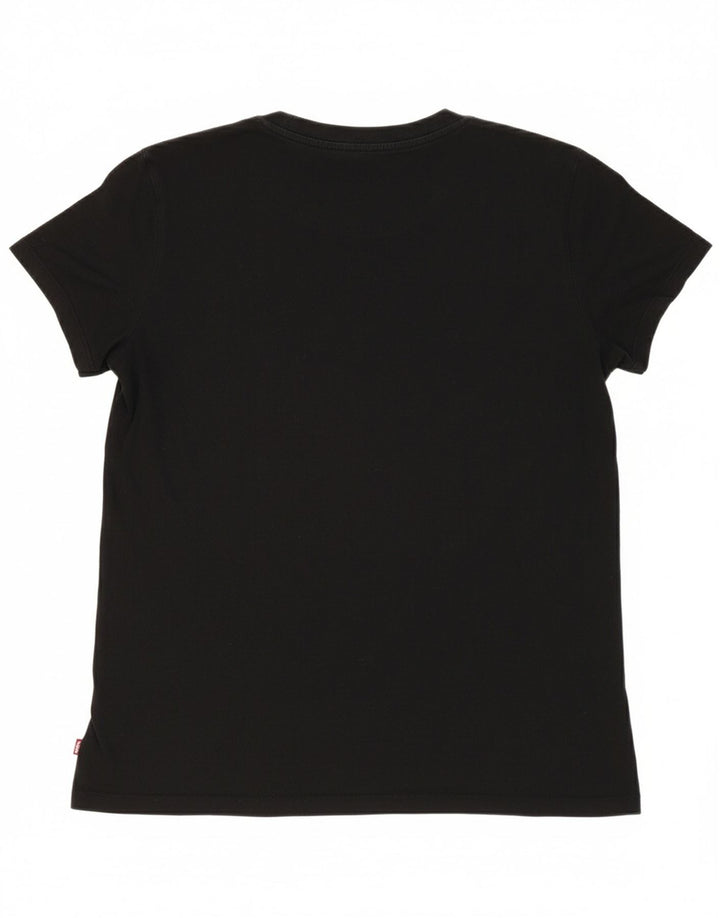 LEVI'S Womens Graphic T-Shirt Top UK 10 Small Black Cotton