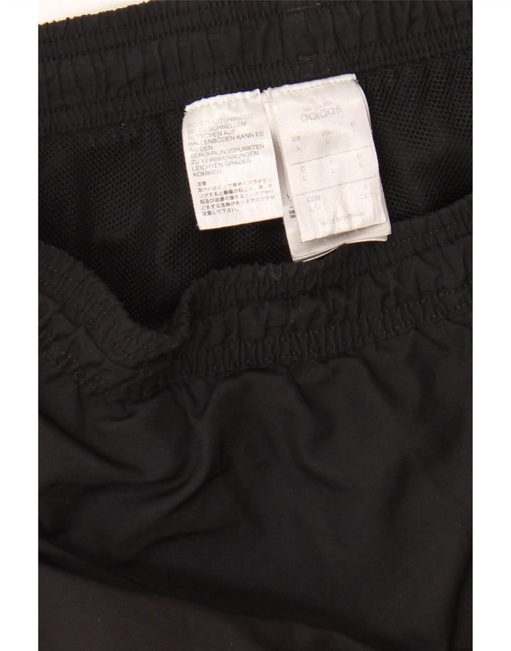 Pantaloni da tuta con grafica ADIDAS da uomo, pantaloni da jogging, grandi, in poliestere nero