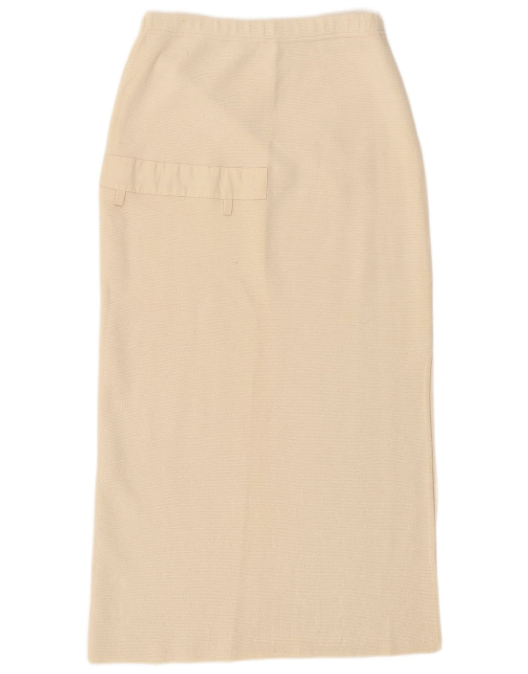 Gonna longuette lavorata a maglia da donna vintage W32 grande bianco sporco