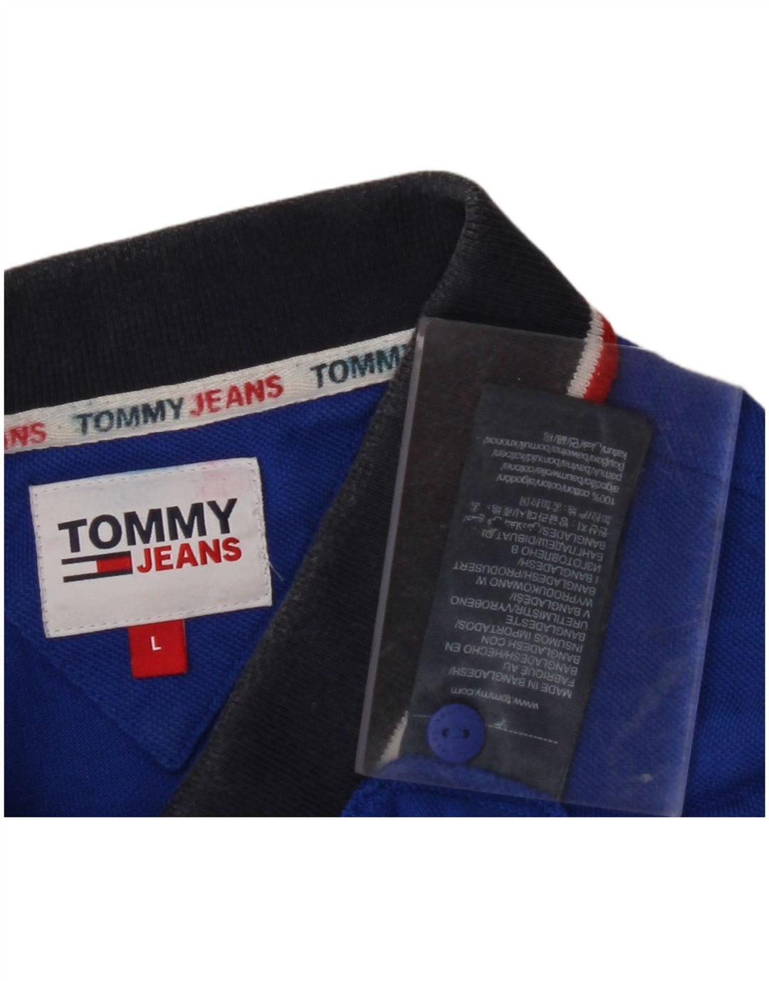 TOMMY HILFIGER Mens Polo Shirt Large Blue Cotton