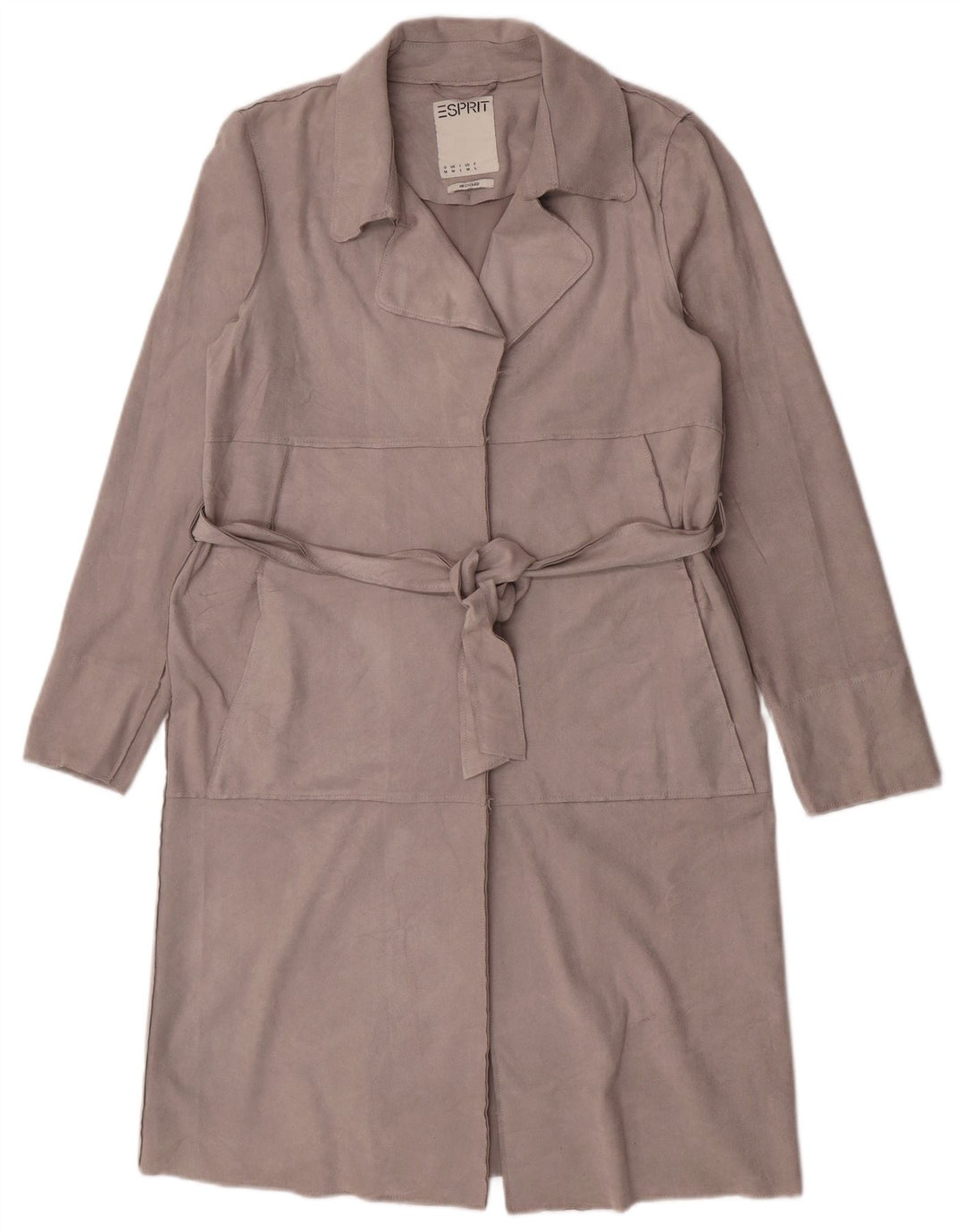 Trench da donna Esprit in finta pelle scamosciata UK 14 Poliestere grigio medio