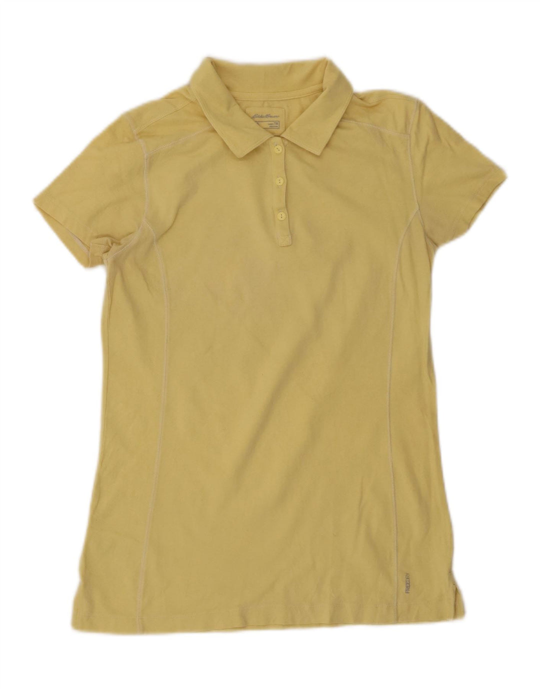 Polo alta da donna Eddie Bauer UK 12 cotone giallo medio