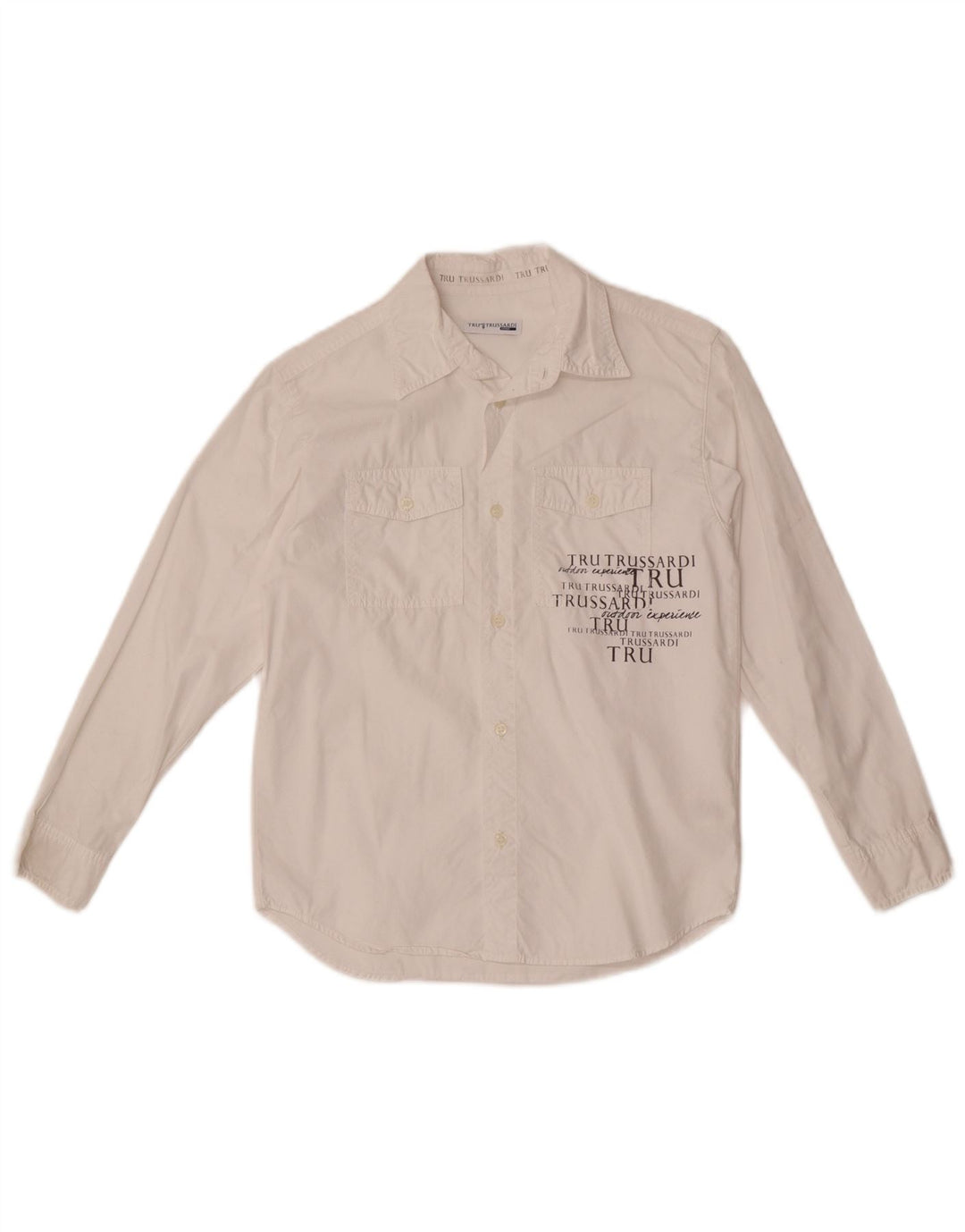 Camicia Grafica Trussardi Bambino 8-9 Anni Cotone Bianco