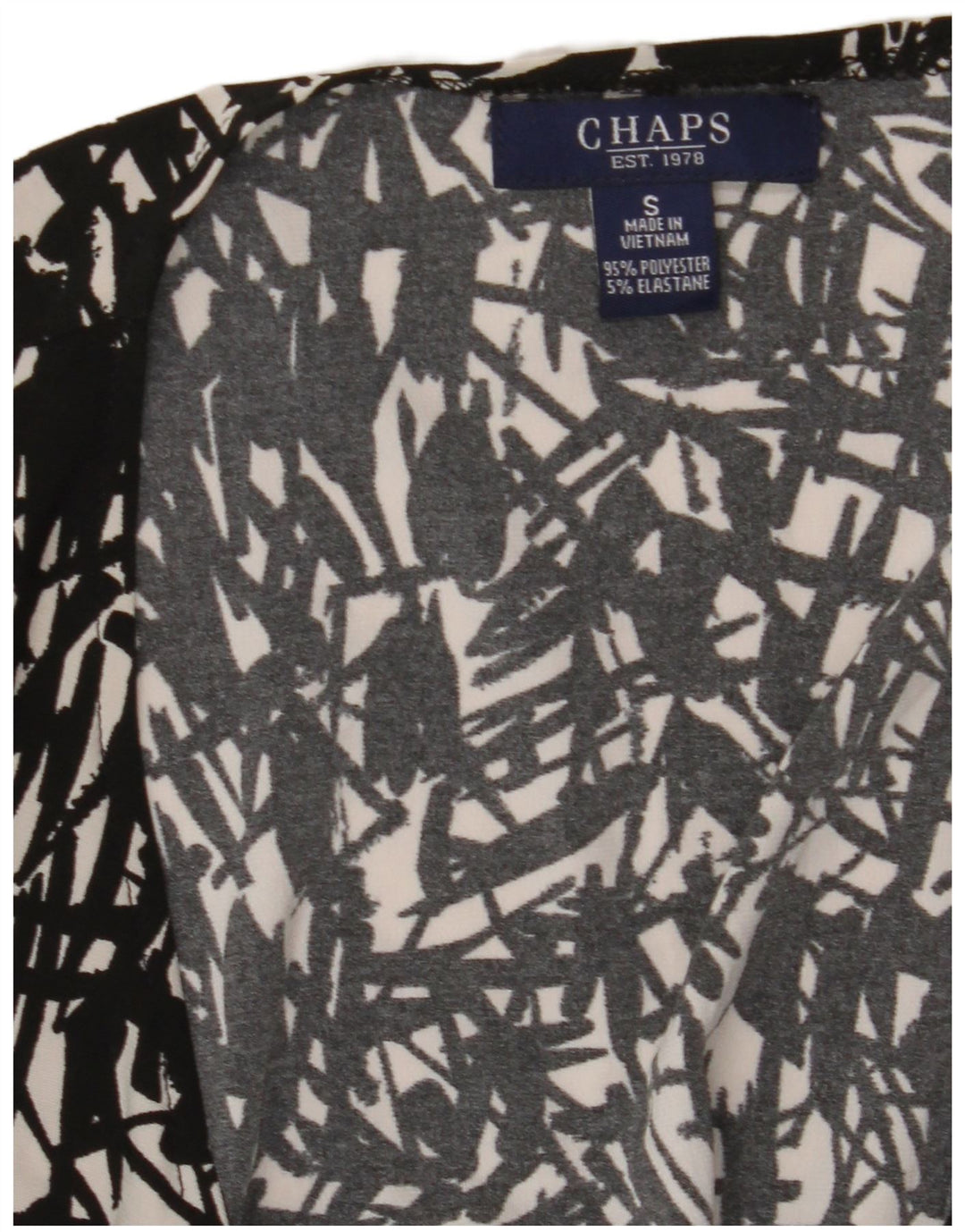 Abito lungo da donna CHAPS UK 10 Piccolo poliestere geometrico nero