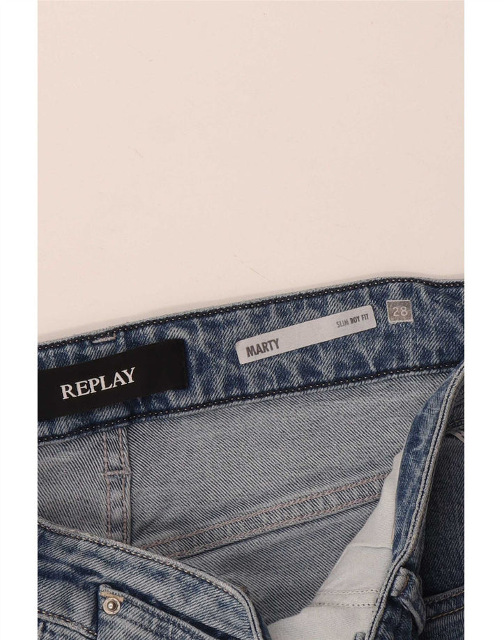 Replay Jeans slim fit Marty Boy da donna W28 L29 Blu