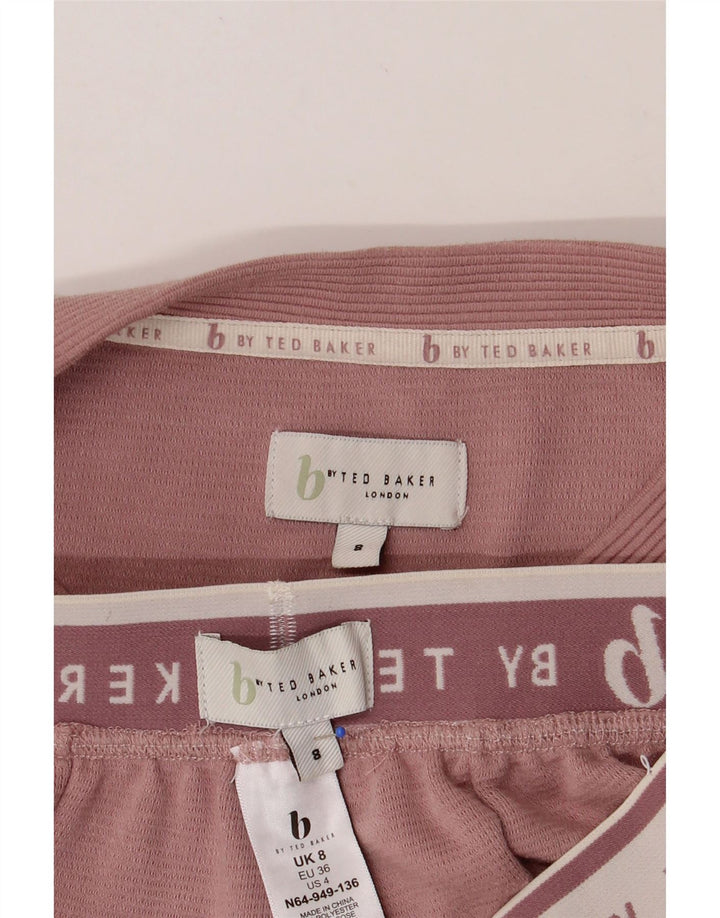 TED BAKER Womens Graphic Full Tracksuit UK 8 Small  Pink Colourblock Vintage Ted Baker and Second-Hand Ted Baker from Messina Hembry 