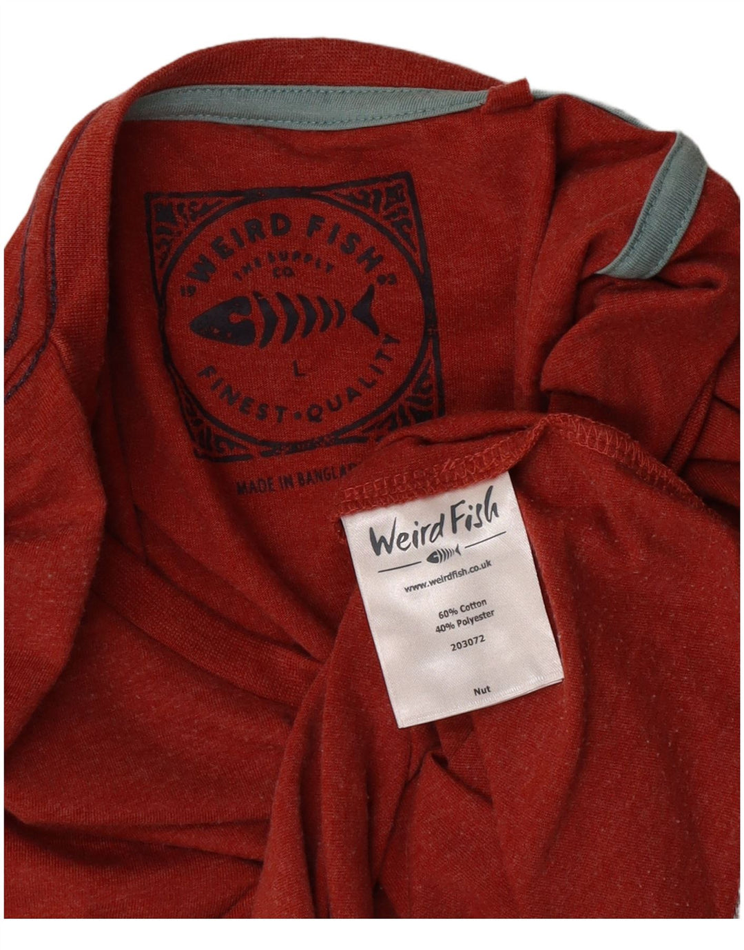 T-shirt grafica da uomo Weird Fish Top grande in cotone rosso