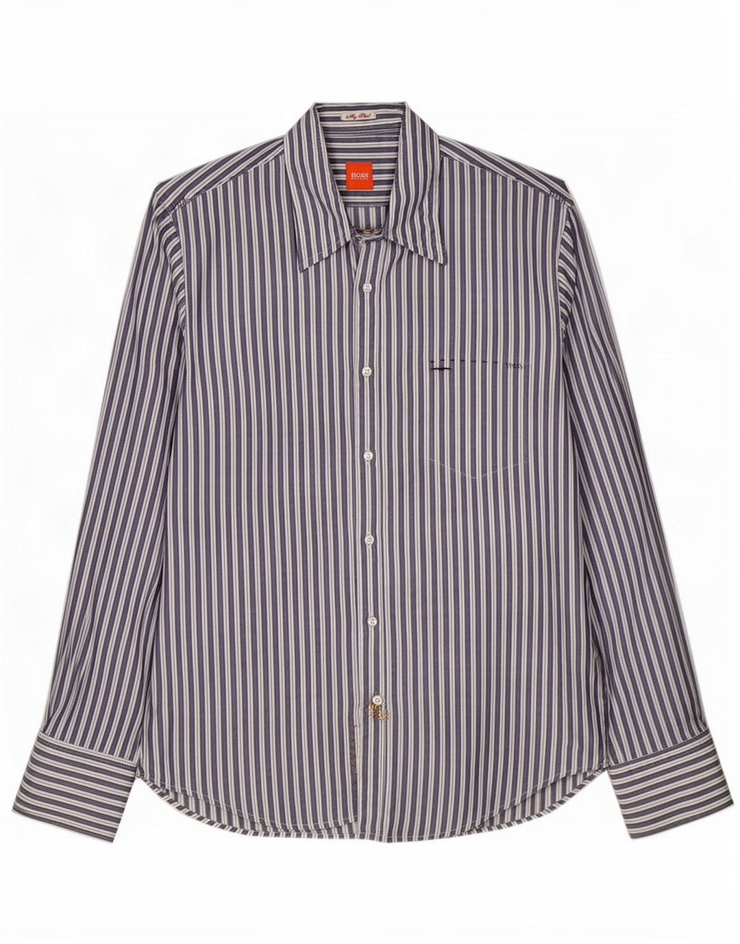 Camicia da uomo Hugo Boss in cotone a righe blu medio