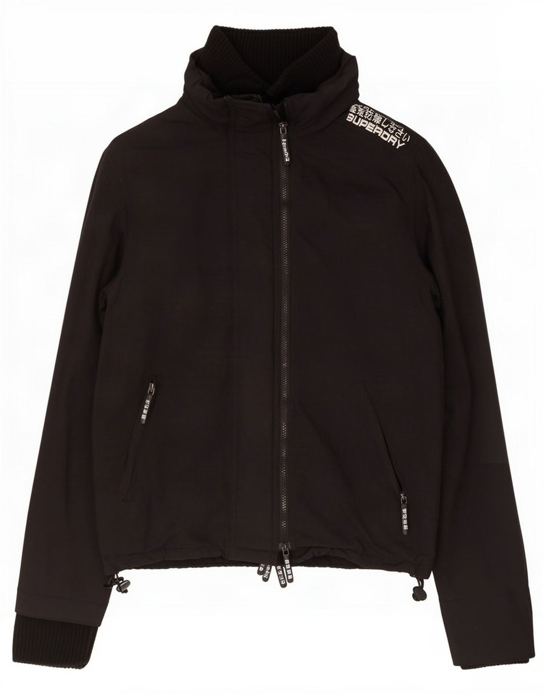 Giacca antipioggia da donna Superdry UK 14 grande nylon nero