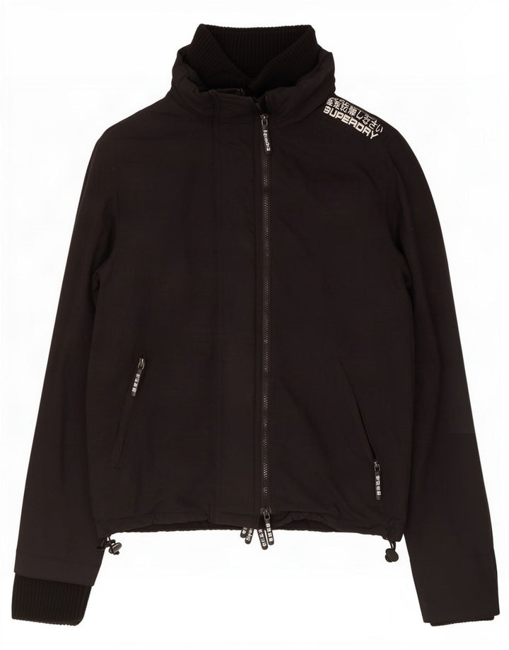 Giacca antipioggia da donna Superdry UK 14 grande nylon nero