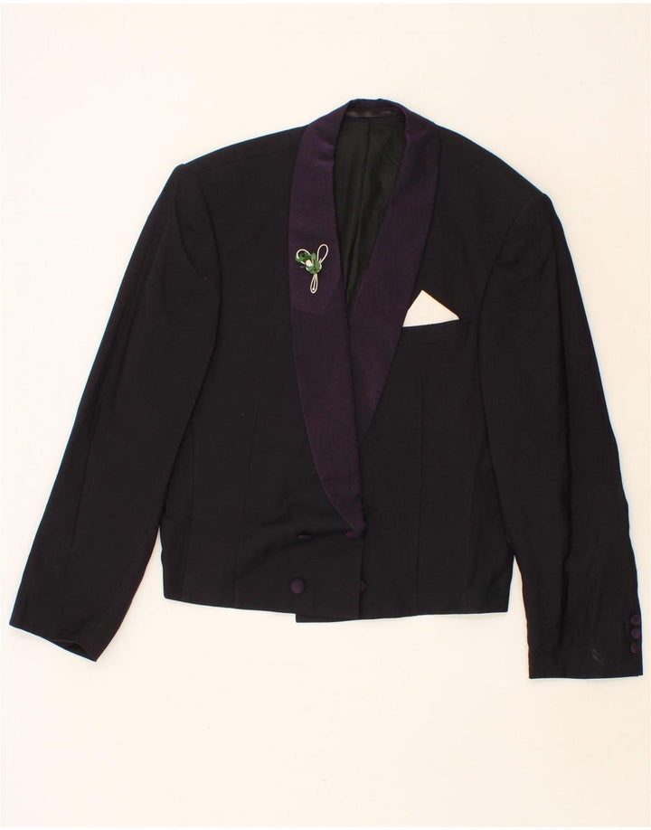 EMANI Womens Double Breasted Blazer Jacket UK 16 Large Purple Vintage Emani and Second-Hand Emani from Messina Hembry 