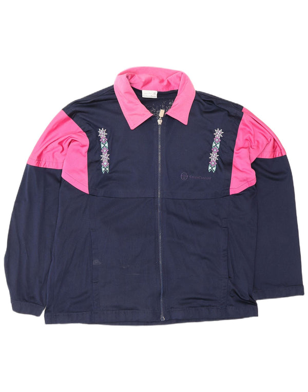 SERGIO TACCHINI Giacca da tuta grafica da uomo piccola blu navy