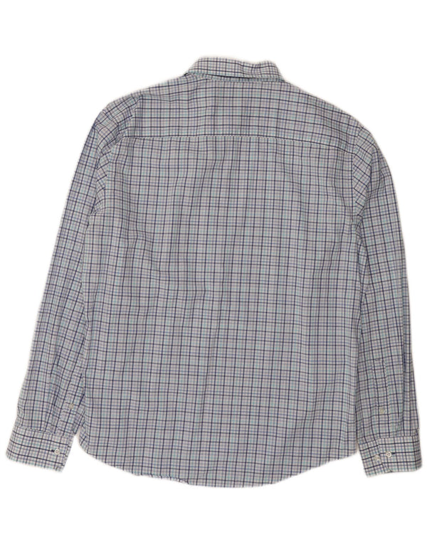 Camicia da uomo Izod taglia 16 1/2 grande cotone a quadri blu