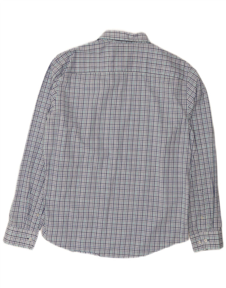 Camicia da uomo Izod taglia 16 1/2 grande cotone a quadri blu