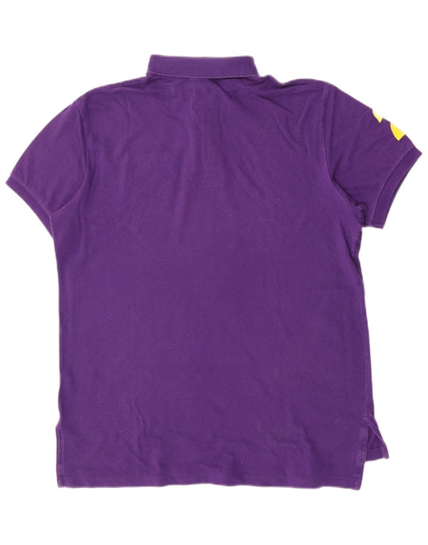 Polo Ralph Lauren Mens Graphic Rugby Polo Shirt Large Purple Cotton