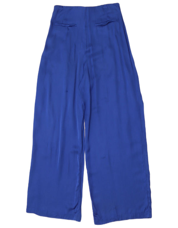 Pantaloni casual a gamba larga a vita alta da donna Zara medi W28 L30 blu