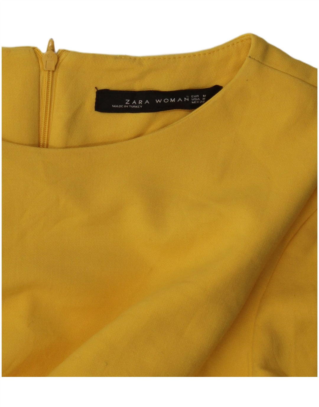 Abito a trapezio con maniche a 3/4 da donna Zara UK 14 giallo medio