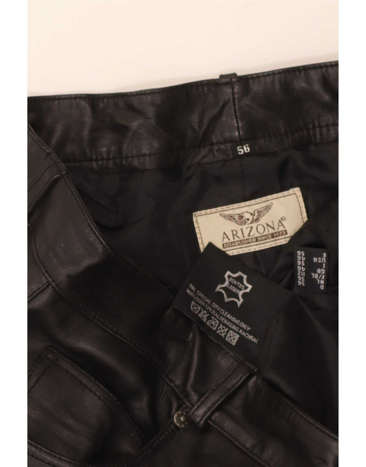Pantaloni dritti in pelle da uomo Arizona W36 L32 neri