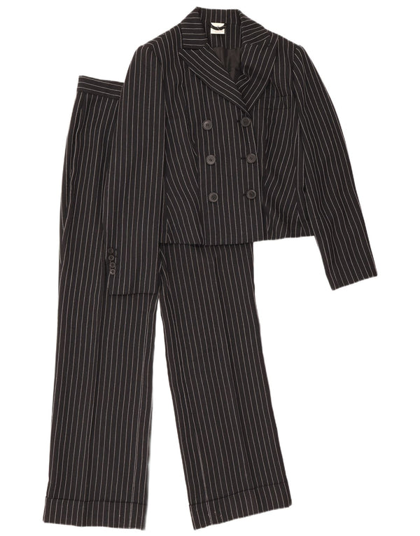 Abito vintage da donna in 2 pezzi UK 12 medio W28 L30 a righe nere