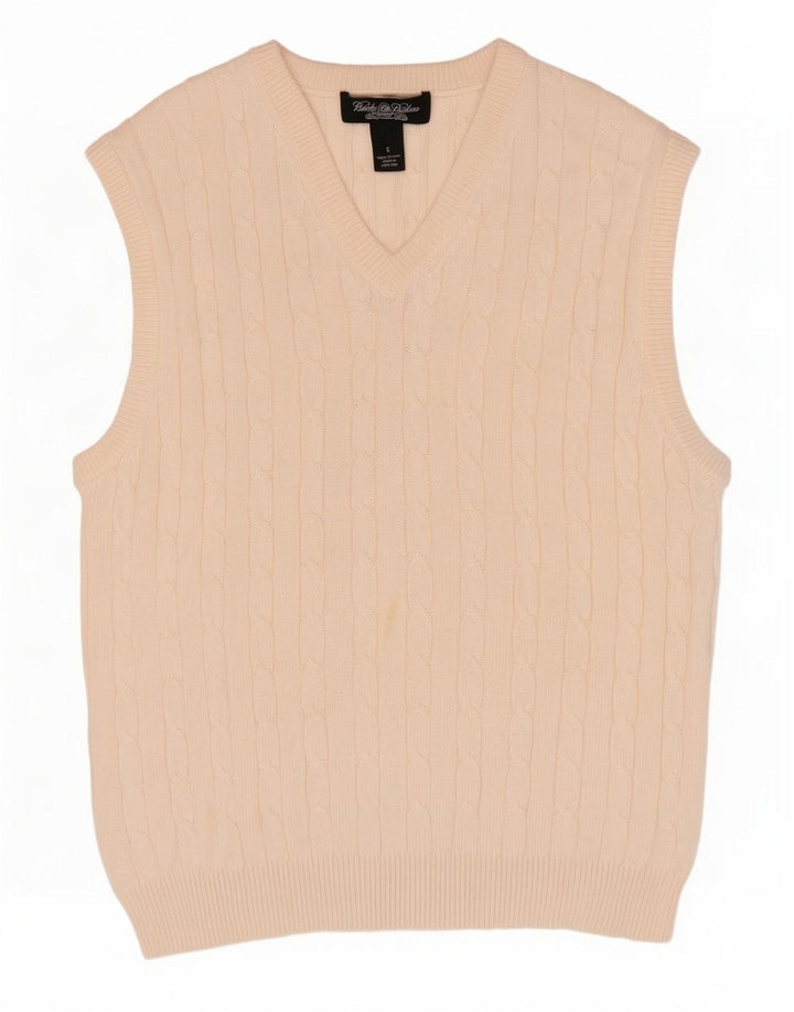 Canottiera da uomo Brooks Brothers piccola in cotone bianco sporco