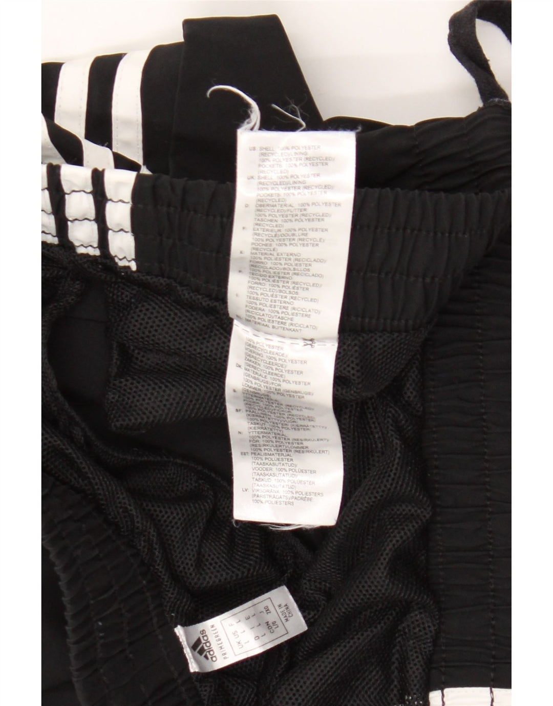 Pantaloncini sportivi da uomo Adidas grandi in poliestere nero