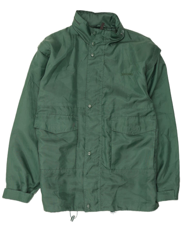 Giacca antipioggia da uomo con cappuccio Spalding UK 42 XL verde poliammide