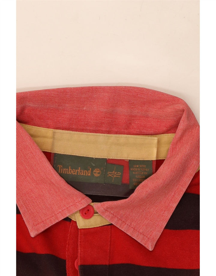 Polo da rugby da uomo TIMBERLAND XL in cotone a righe rosse