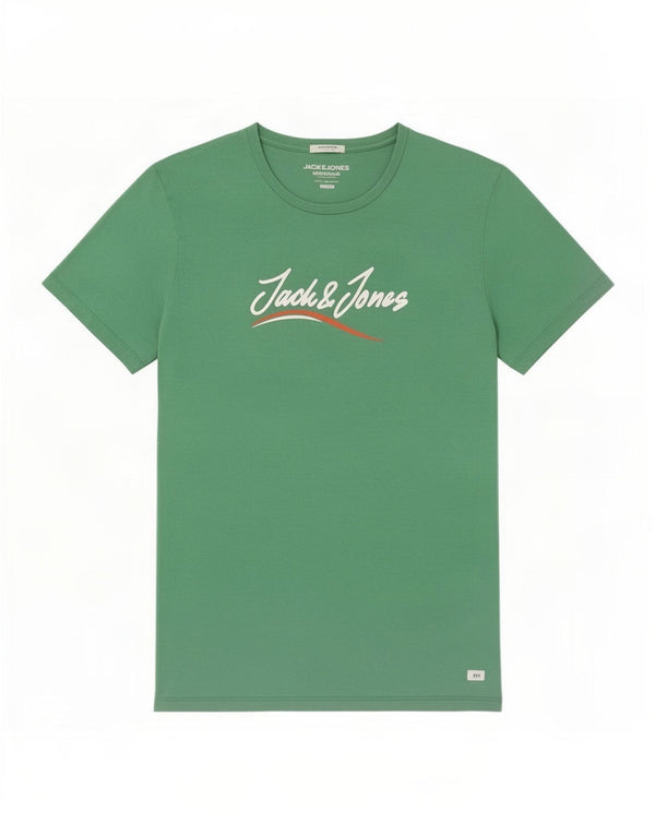 T-shirt grafica da uomo con vestibilità regolare Jack & Jones, grande, in cotone verde