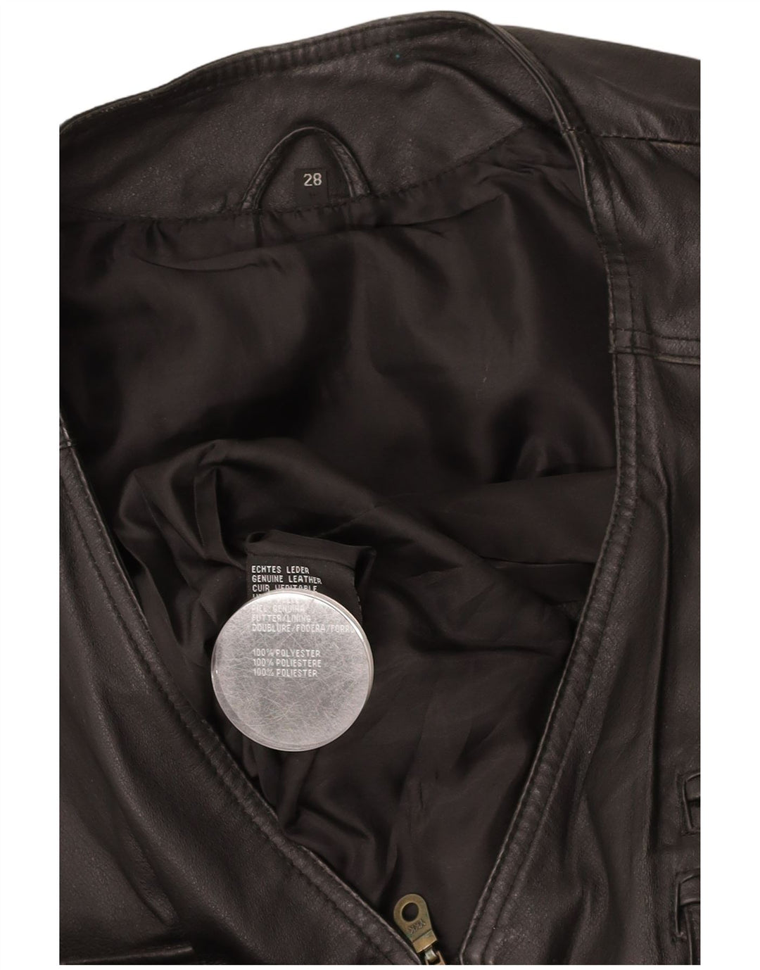 Gilet in pelle da uomo VINTAGE UK 42 XL in pelle nera