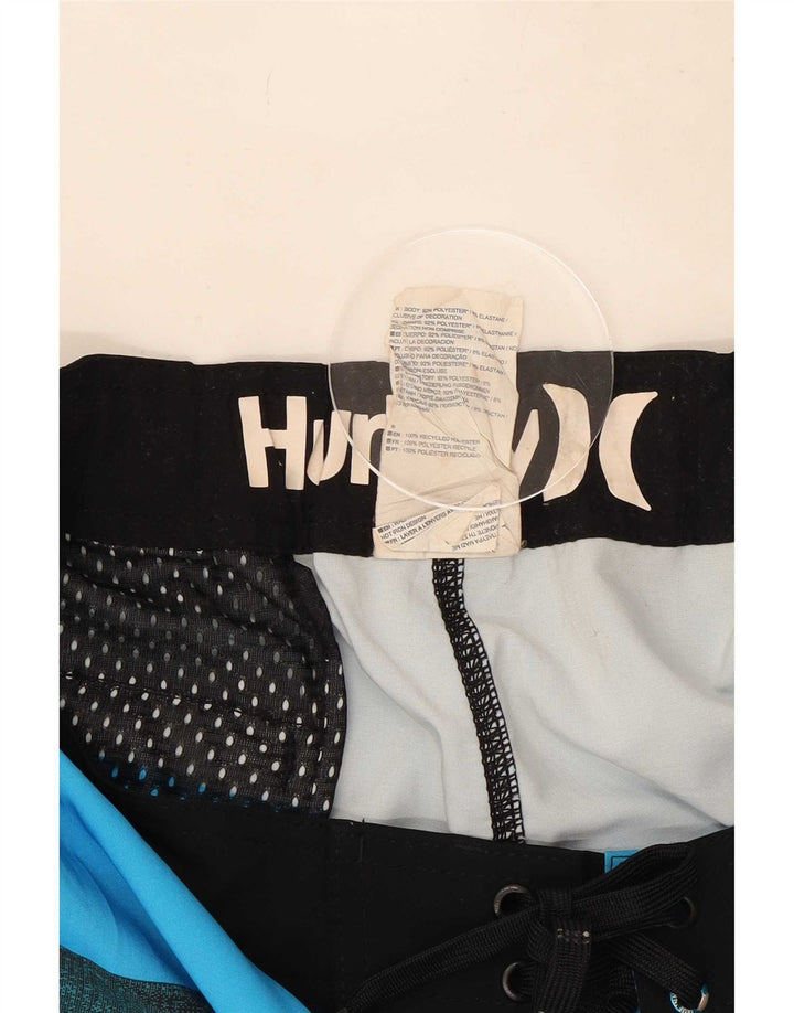 Pantaloncini da bagno da uomo Hurley, poliestere a righe grandi blu