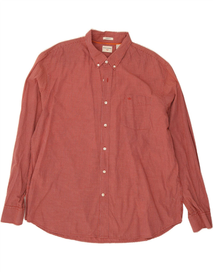 DOCKERS Mens Classic Fit Shirt 2XL Red Check Cotton Vintage Dockers and Second-Hand Dockers from Messina Hembry 