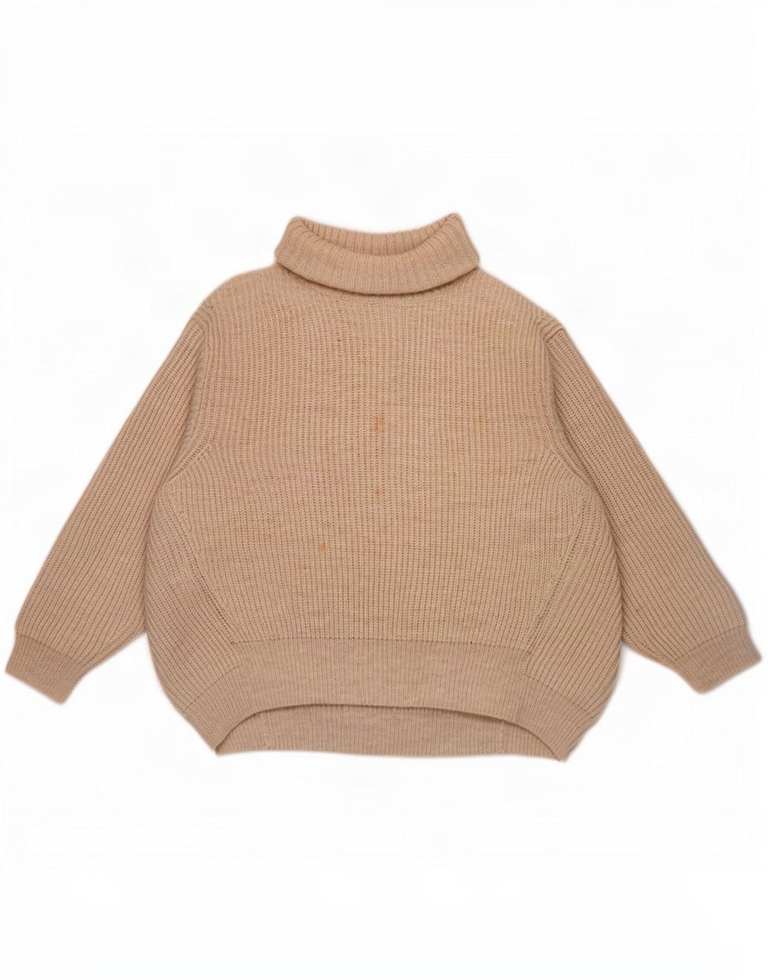 Maglione maglione oversize da donna Marks & Spencer con collo alto UK 16 Large Beige