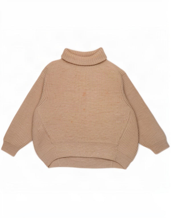 Marks & Spencer Womens Oversized Roll Neck Jumper Sweater UK 16 Large Beige