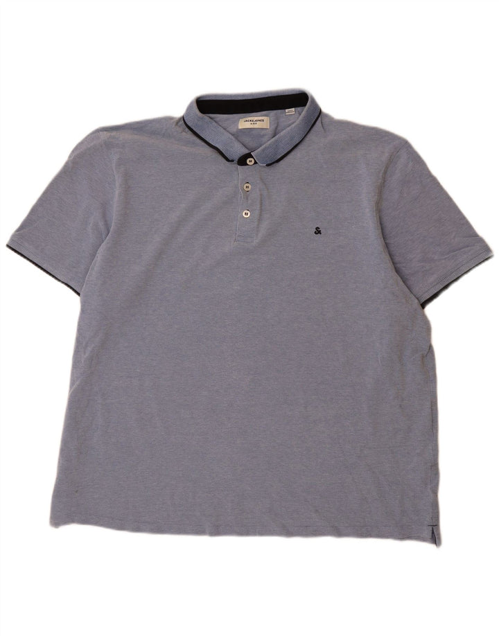 Polo da uomo Jack & Jones 3XL in cotone blu