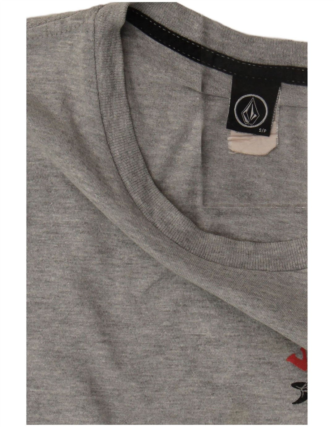 T-shirt grafica da uomo Volcom Top piccola in cotone grigio