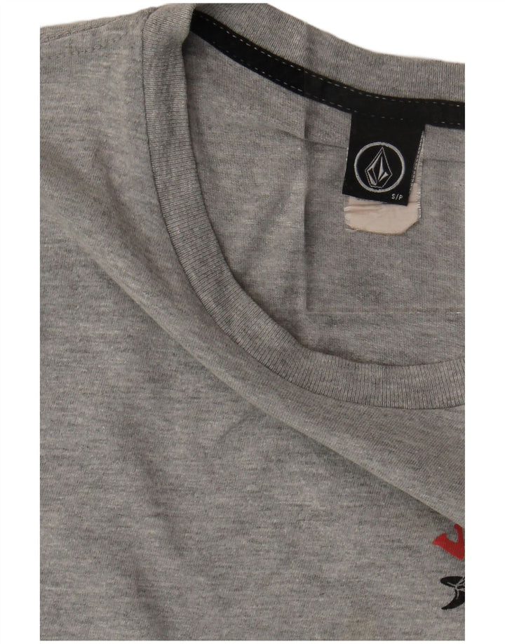 T-shirt grafica da uomo Volcom Top piccola in cotone grigio