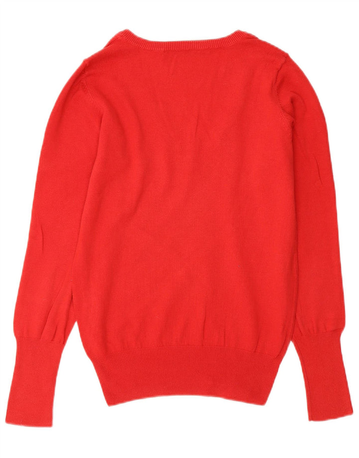 Maglione maglione con scollo a V da donna Zara UK 12 arancione medio